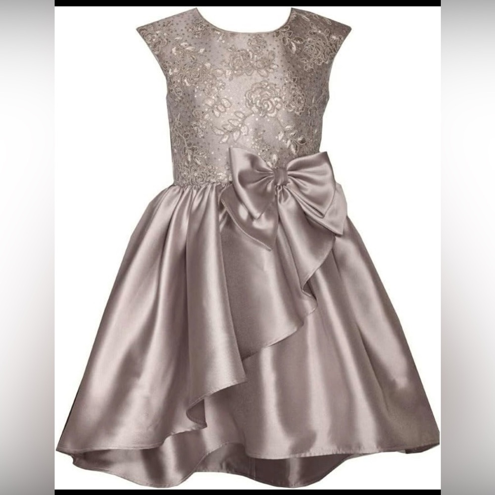 Bonnie Jean Sashed Mikado Cascade Dress-  Big Girls Size 16 NWOT